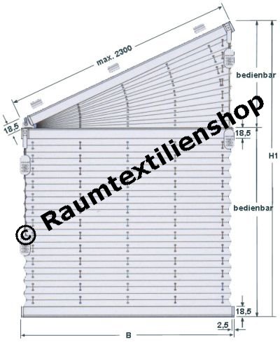 Cosiflor, Faltstore, Plissee - cosiflor F Slope 2 Neigungswinkel 5-50�